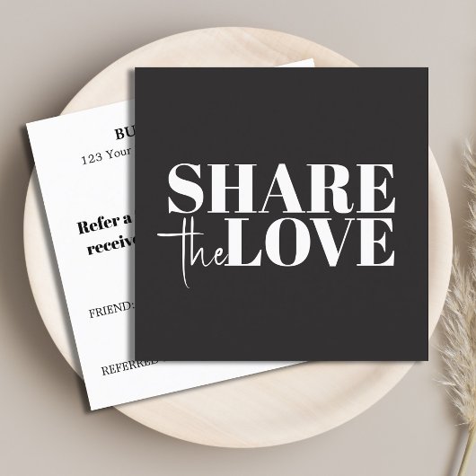 Elegant Stylish Black White Bold Salon Empfehlungskarte