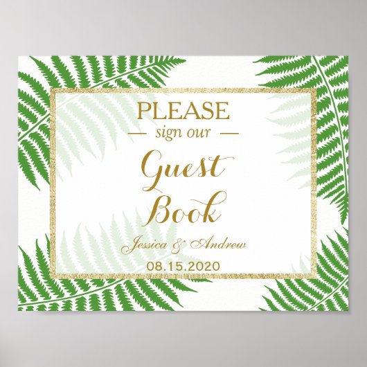 Elegant Stylish Bracken Wedding Poster (Vorne)