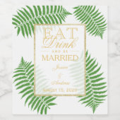 Elegant Stylish Bracken Wedding Weinetikett (Einzelnes Label)