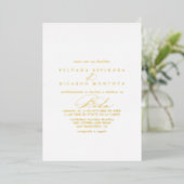 Elegant Stylish Calligraphy Spanish Wedding Gold Folieneinladung (Stehend vorne)