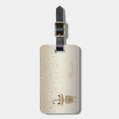 Elegant stylish Cat - Shiny Foil Confetty Diamond Gepäckanhänger (Vorderseite vertikal)
