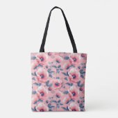 Elegant Stylish Cute Boho Pink Botanical Floral Tasche (Rückseite)