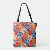 Elegant Stylish Cute Red Floral Roses Template Tasche (Rückseite)