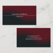 Elegant Stylish Dark Red Black Beruflich Visitenkarte (Vorne/Hinten)