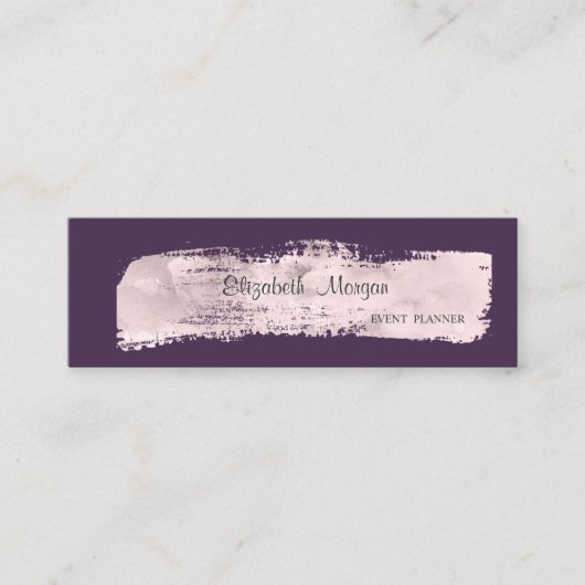 Elegant stylish einfach, violett, Paint Stroke Mini Visitenkarte (Vorderseite)