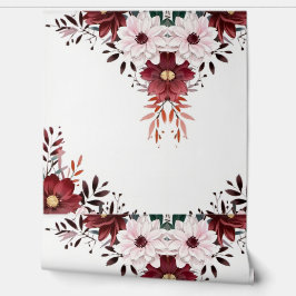 Elegant Stylish Floral Red Pink White Tapete