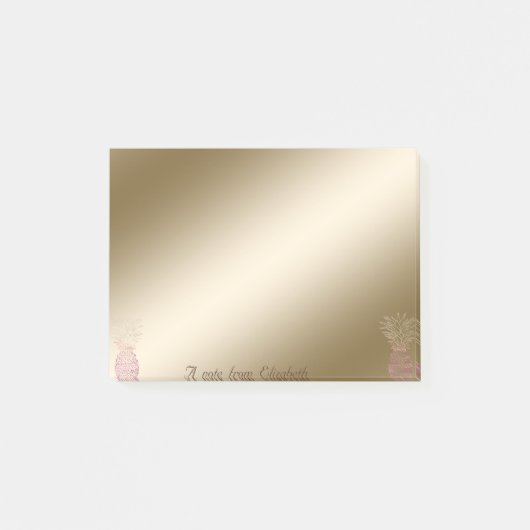 Elegant stylish, Girly, Ananas Post-it Klebezettel (Vorderseite)