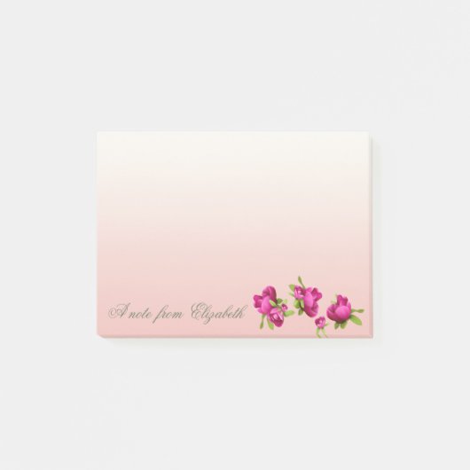 Elegant Stylish Girly , Blume Post-it Klebezettel (Vorderseite)