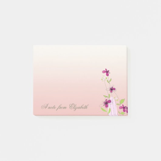 Elegant Stylish Girly , Blume Post-it Klebezettel (Vorderseite)
