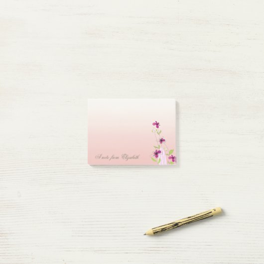 Elegant Stylish Girly , Blume Post-it Klebezettel (Auf Schreibtisch)