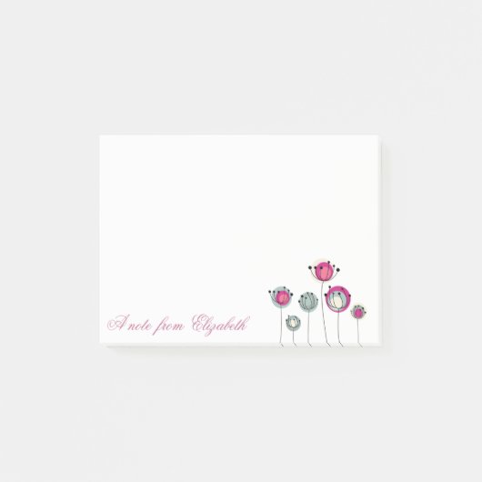 Elegant Stylish Girly , Blume Post-it Klebezettel (Vorderseite)