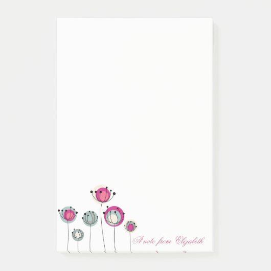 Elegant Stylish Girly , Blume Post-it Klebezettel (Vorderseite)
