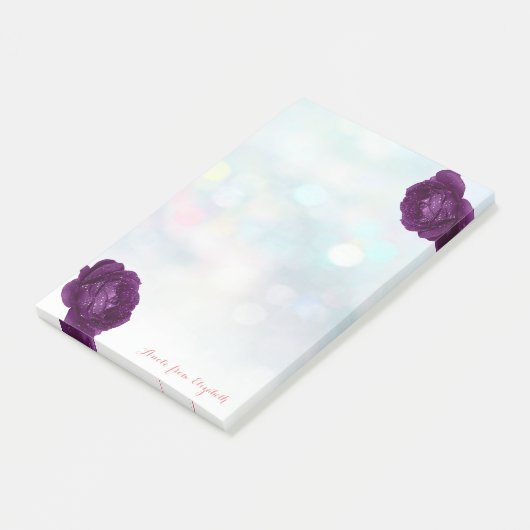 Elegant Stylish Girly ,Bokeh ,Rose Post-it Klebezettel (angewinkelt)