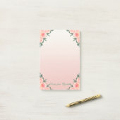 Elegant Stylish Girly , Rose floral Post-it Klebezettel (Auf Schreibtisch)