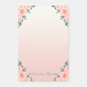 Elegant Stylish Girly , Rose floral Post-it Klebezettel (Vorderseite)