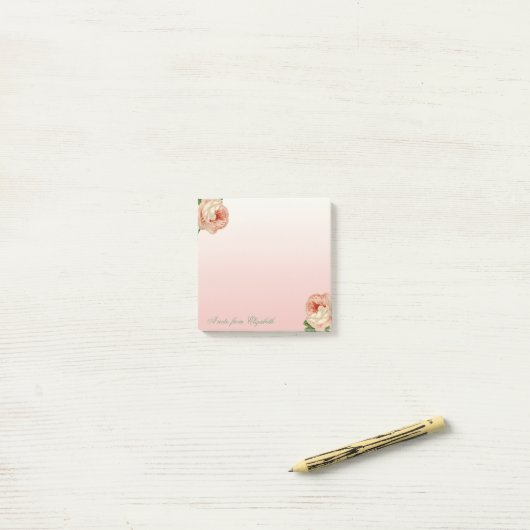 Elegant Stylish Girly , Rose Post-it Klebezettel (Auf Schreibtisch)