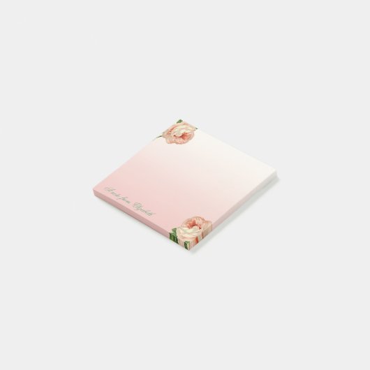 Elegant Stylish Girly , Rose Post-it Klebezettel (angewinkelt)