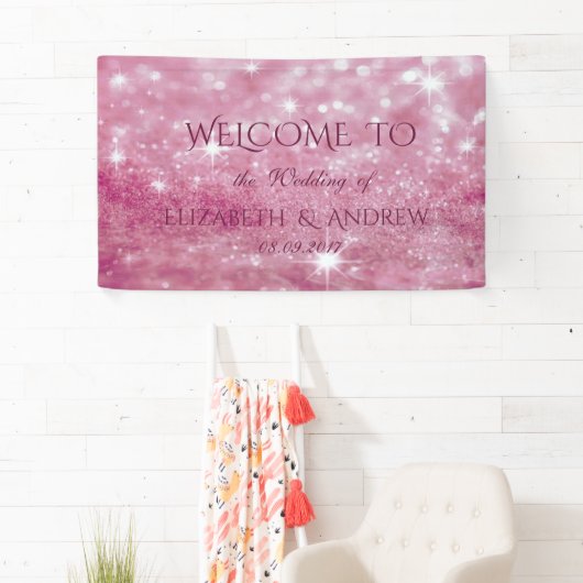Elegant Stylish Glittery Bokeh Wedding Banner (Insitu)