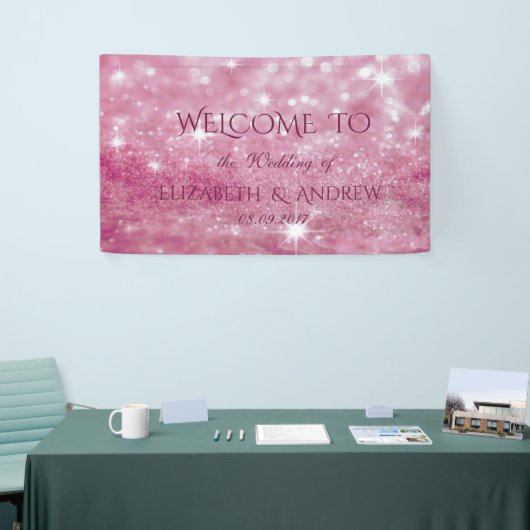 Elegant Stylish Glittery Bokeh Wedding Banner (Messeveranstaltung)