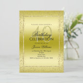 Elegant Stylish Gold Confetti 40. Geburtstag Einladung (Stehend Vorderseite)