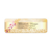 Elegant stylish,Gold Glitzer Bokeh,Blume-Adresse (Vorne)