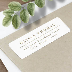 Elegant stylish gold minimalist return address