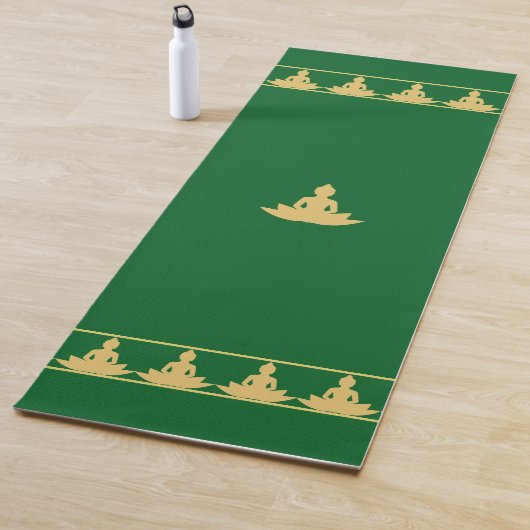 Elegant, Stylish Golden Buddha on Forest Green Yogamatte (Beispiel)
