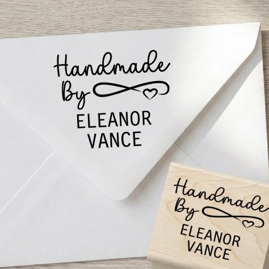 Elegant Stylish Handmade By Script Herz Gummistempel