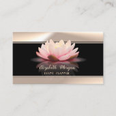 Elegant stylish, Lotus, Black Visitenkarte (Vorderseite)