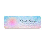 Elegant Stylish Lotus Bokeh Ombre Address Label (Vorne)