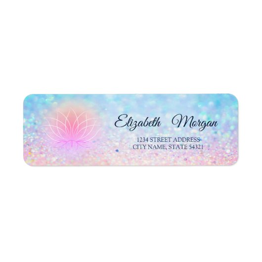 Elegant Stylish Lotus Bokeh Ombre Address Label (Vorne)