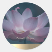 Elegant Stylish Lotus, Yoga Runder Aufkleber (Vorderseite)