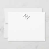 Elegant Stylish Monogram Schwarz-weiß Initial Mitteilungskarte (Vorderseite)