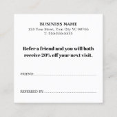 Elegant Stylish Pastel Black Bold Salon Empfehlungskarte (Rückseite)