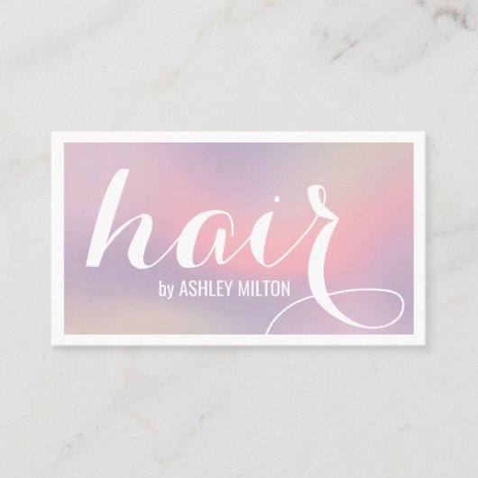 Elegant Stylish Pastel White Bold Hair Visitenkarte (Vorderseite)