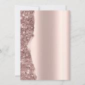 Elegant Stylish Rose Gold Glitter Script RSVP Einladung (Rückseite)