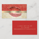 Elegant stylish,rot,Gold Confetti,Lips,Bokeh Visitenkarte (Vorne/Hinten)