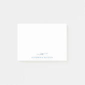 Elegant Stylish Script Navy Blue Monogram Office Post-it Klebezettel (Vorderseite)