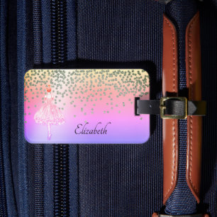 Elegant Stylish Shiny Diamonds Ballerina Ombre Gepäckanhänger