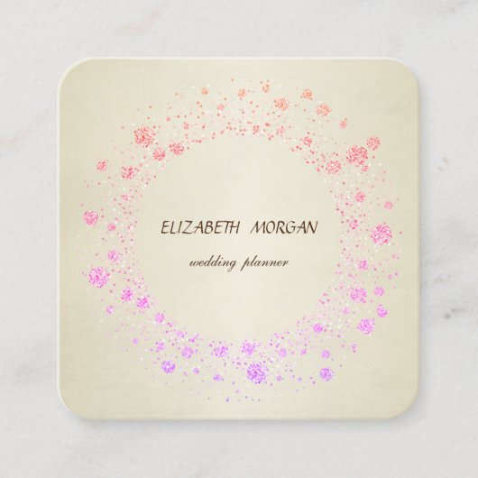 Elegant Stylish Simple, Confetti Quadratische Visitenkarte (Vorderseite)