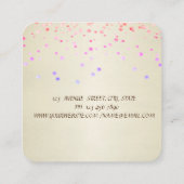 Elegant Stylish Simple, Confetti Quadratische Visitenkarte (Rückseite)