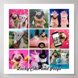 Elegant Stylish Simple Personalized Photo Collage Poster