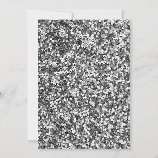 Elegant Stylish Tiara, Silver Sequins Sweet 16 Par Einladung (Rückseite)