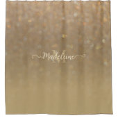 Elegant Stylish Trendy Gold Ombre Glitzer Monogram Duschvorhang (Vorderseite)