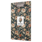 Elegant Stylish Vintage Dark Floral Personalized Klemmbrett (Links)
