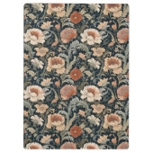 Elegant Stylish Vintage Dark Floral Personalized Klemmbrett (Rückseite)