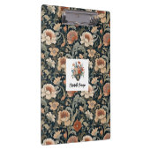 Elegant Stylish Vintage Dark Floral Personalized Klemmbrett (Rechts)
