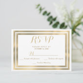 Elegant stylish white gold frame RSVP (Stehend Vorderseite)