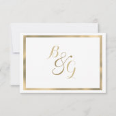 Elegant stylish white gold frame RSVP (Rückseite)