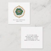 Elegant Stylized Floral Mandala Quadratische Visitenkarte (Vorne/Hinten)